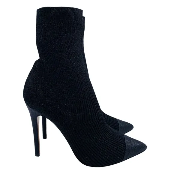 Alice   Olivia Women's Boots Darbin Black Stretch Heeled Point Toe Ankle Size 9