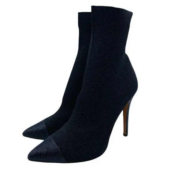 Alice   Olivia Women's Boots Darbin Black Stretch Heeled Point Toe Ankle Size 9