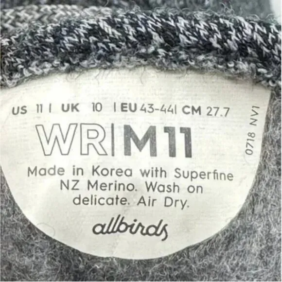 allbirds Men's Merino Wool Runners Everyday Sneakers in Natural Gray Size 11