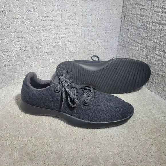 Allbirds  Natural Black Merino Wool Runners Lace Up Sneaker Men's US 12,13,14