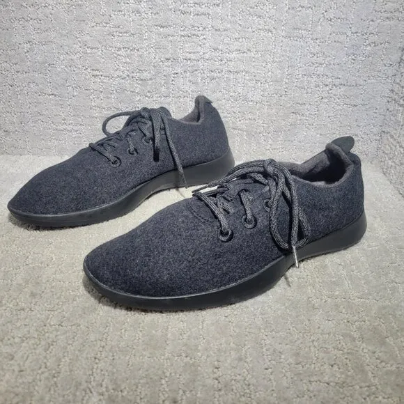 Allbirds  Natural Black Merino Wool Runners Lace Up Sneaker Men's US 12,13,14