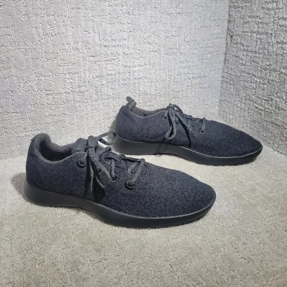 Allbirds  Natural Black Merino Wool Runners Lace Up Sneaker Men's US 12,13,14
