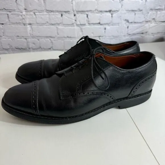Allen Edmonds Alden cap top Black calfskin leather Derby size 11 D Dress Shoes