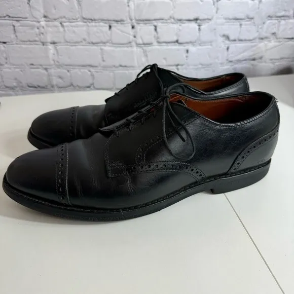 Allen Edmonds Alden cap top Black calfskin leather Derby size 11 D Dress Shoes