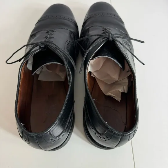 Allen Edmonds Alden cap top Black calfskin leather Derby size 11 D Dress Shoes