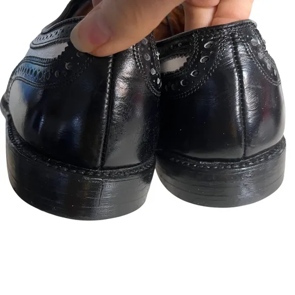ALLEN EDMONDS Broadstreet Spectator Wingtip Oxford Black White Mens Size 11.5 C