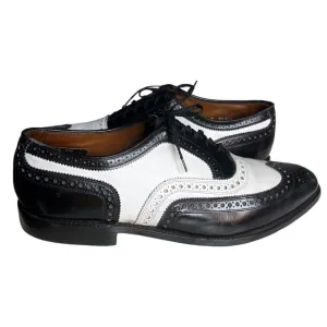 ALLEN EDMONDS Broadstreet Spectator Wingtip Oxford Black White Mens Size 11.5 C