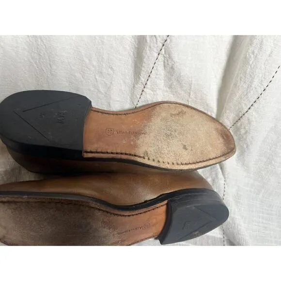 Allen Edmonds Delray Split Toe dress shoes tan walnut brown 7.5