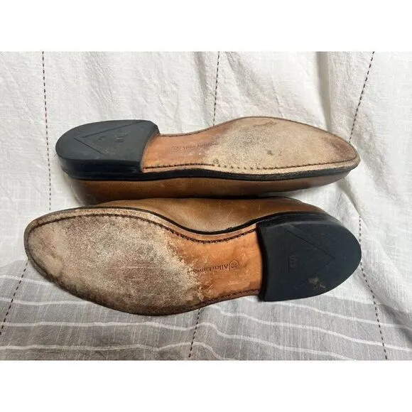 Allen Edmonds Delray Split Toe dress shoes tan walnut brown 7.5