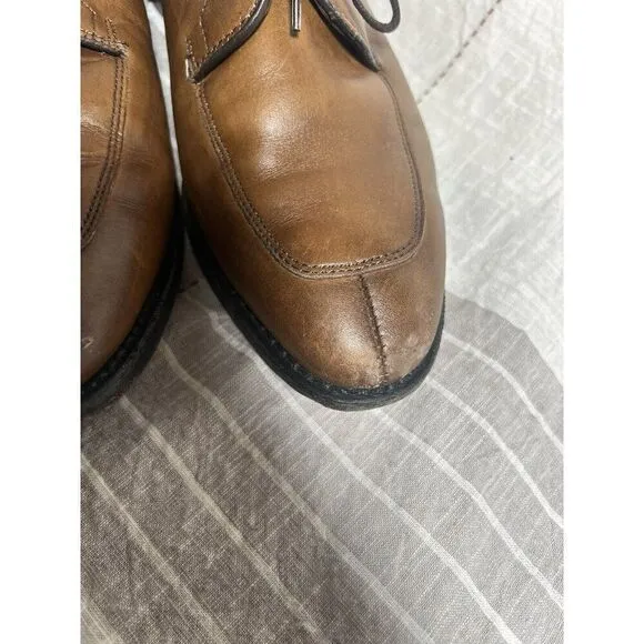 Allen Edmonds Delray Split Toe dress shoes tan walnut brown 7.5
