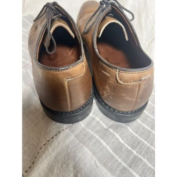 Allen Edmonds Delray Split Toe dress shoes tan walnut brown 7.5