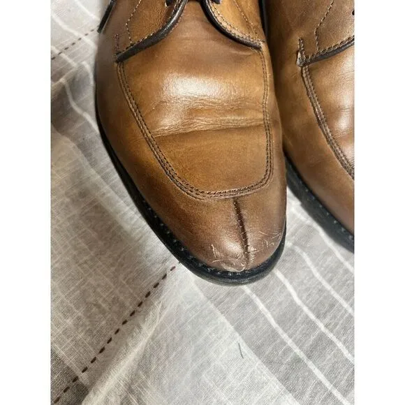 Allen Edmonds Delray Split Toe dress shoes tan walnut brown 7.5
