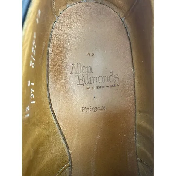 Allen Edmonds Fairgate Men's Cherry Brown Leather Derby Oxford Shoes Dressy 12 C