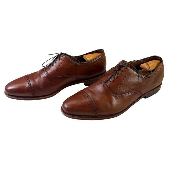 ALLEN EDMONDS Hale Cap Toe Oxford Dress Shoes Brown Size 13 Standard Width