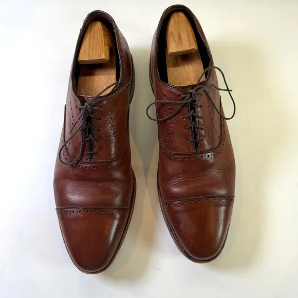 ALLEN EDMONDS Hale Cap Toe Oxford Dress Shoes Brown Size 13 Standard Width