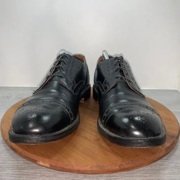 Allen Edmonds Men 10.5 Cape Toe Oxford Dress Shoes Port Washington Black Leather