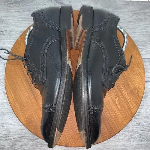 Allen Edmonds Men 10.5 Cape Toe Oxford Dress Shoes Port Washington Black Leather