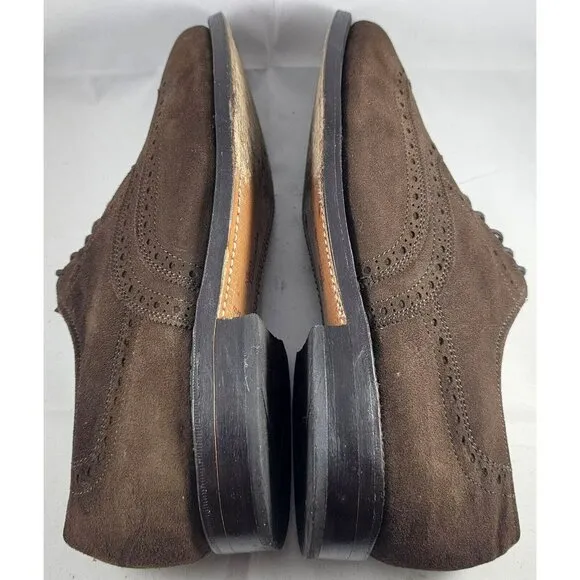 Allen Edmonds Men's Chester Mocha Wingtip Suede Oxford Shoes Size 5.5E