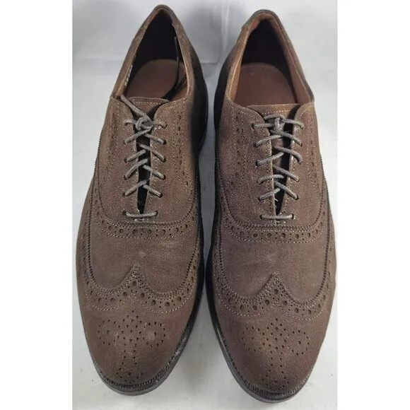Allen Edmonds Men's Chester Mocha Wingtip Suede Oxford Shoes Size 5.5E