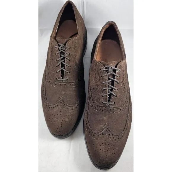 Allen Edmonds Men's Chester Mocha Wingtip Suede Oxford Shoes Size 5.5E
