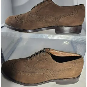 Allen Edmonds Men's Chester Mocha Wingtip Suede Oxford Shoes Size 5.5E