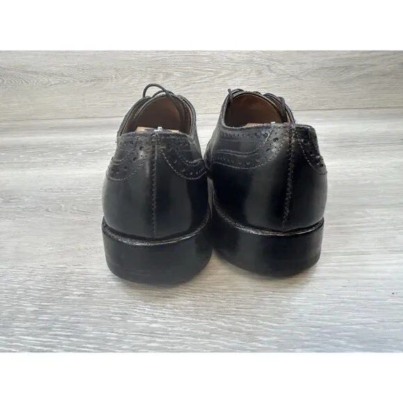 Allen Edmonds Sanford  Men's Cap Toe Black Shoes Sz 8.5 C Brogue Dress USA