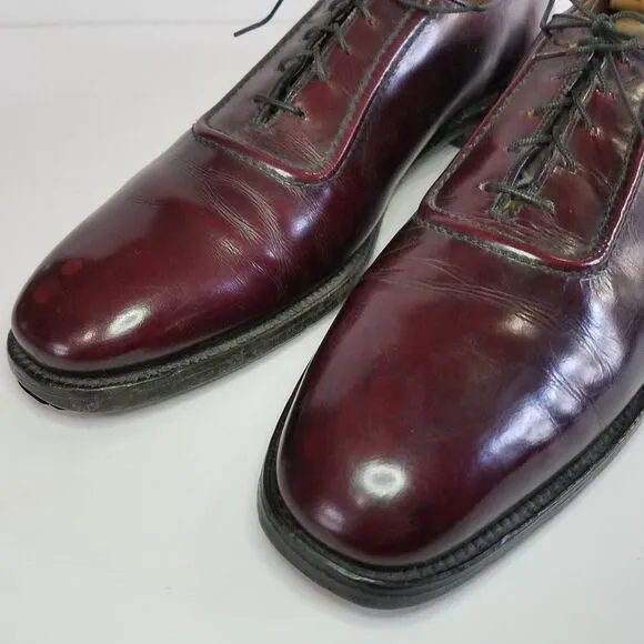 Allen Edmonds Brown Leather Derby Shoes Belgium 7374 Men's Dress Shoe