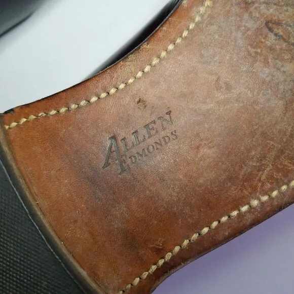 Allen Edmonds Brown Leather Derby Shoes Belgium 7374 Men's Dress Shoe