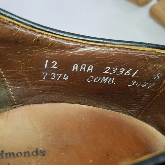 Allen Edmonds Brown Leather Derby Shoes Belgium 7374 Men's Dress Shoe