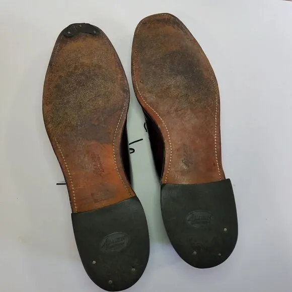 Allen Edmonds Brown Leather Derby Shoes Belgium 7374 Men's Dress Shoe