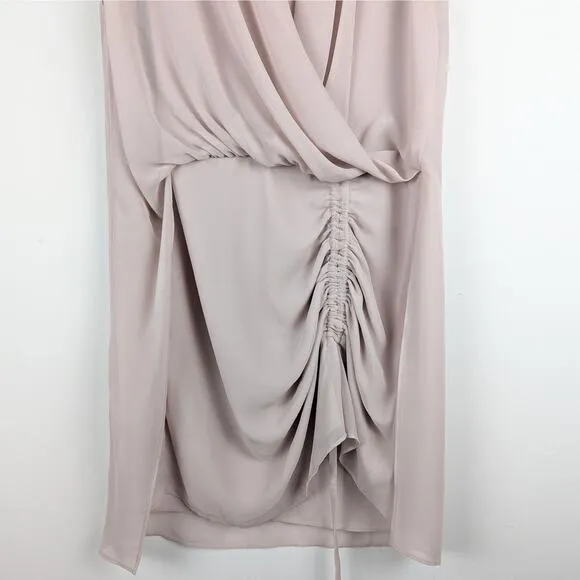 AllSaints Washed Pink Cathea Mini Dress Size 4 Drapey Quiet Luxury Old Money