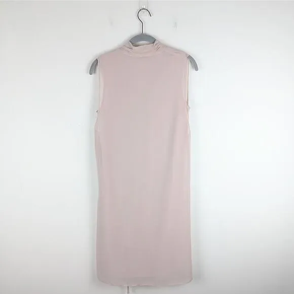 AllSaints Washed Pink Cathea Mini Dress Size 4 Drapey Quiet Luxury Old Money