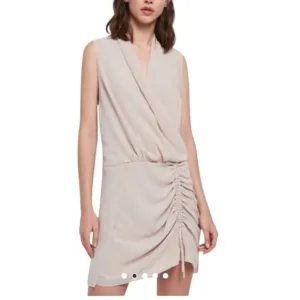 AllSaints Washed Pink Cathea Mini Dress Size 4 Drapey Quiet Luxury Old Money