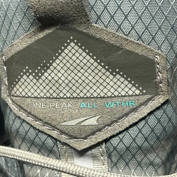 Altra Lone Peak All-Wthr Mid AL0A4VRA231 Boots Womens 10 Gray Trail Hiking Boots