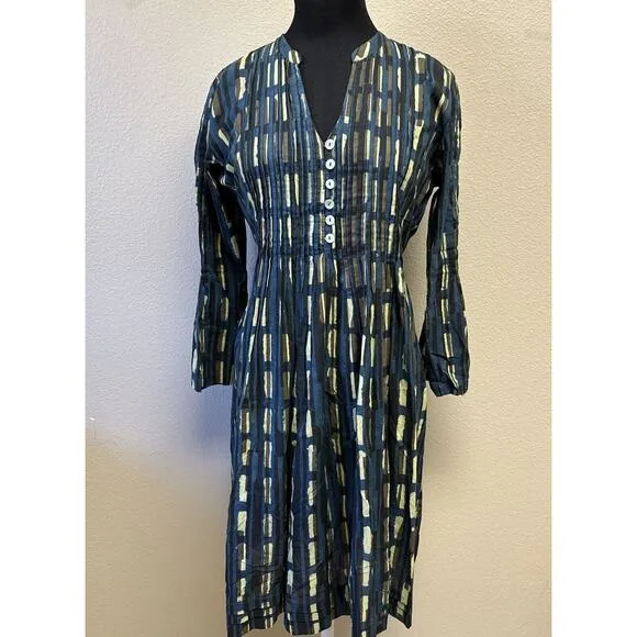 Aman Lamu Kenya Dress S/M Quiet Luxury Timeless Peasant Boho Unique Flowy