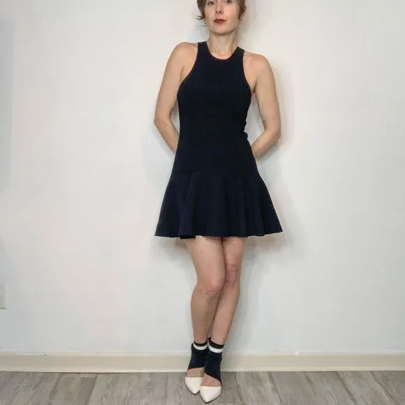 AMANDA UPRICHARD fit &amp; flare dress Grecian neckline skater minimalist 2842