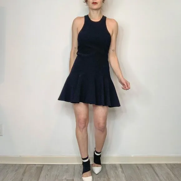 AMANDA UPRICHARD fit &amp; flare dress Grecian neckline skater minimalist 2842