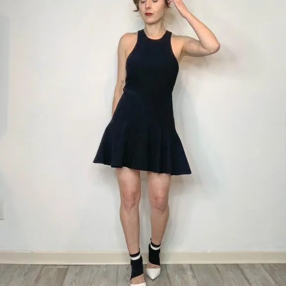 AMANDA UPRICHARD fit &amp; flare dress Grecian neckline skater minimalist 2842