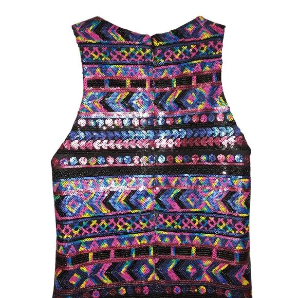 Amanda Uprichard Sz Sm Luxury Multicolor Sequin Mini Cocktail Dress