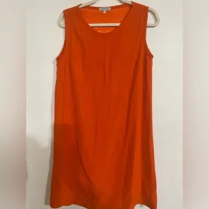 Amin kuder Paris size large orange tunic, sleeveless dress midi 100% viscose