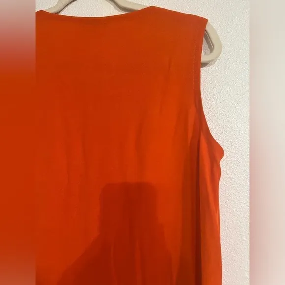 Amin kuder Paris size large orange tunic, sleeveless dress midi 100% viscose