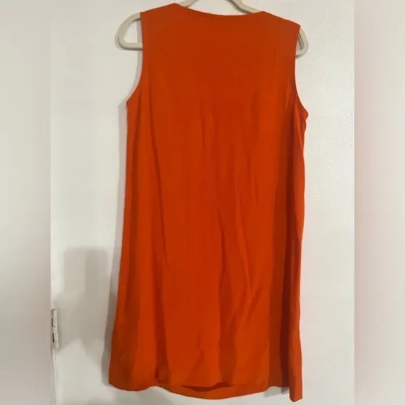 Amin kuder Paris size large orange tunic, sleeveless dress midi 100% viscose