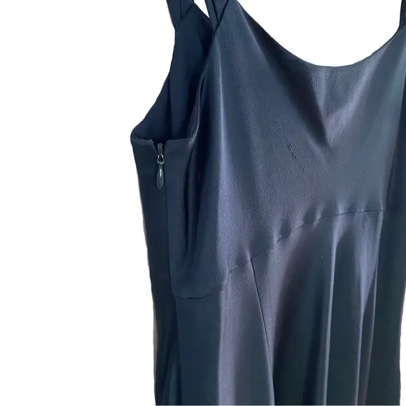 Ann Taylor Cobalt Blue Silk Flowy Sleeveless Ruched Formal Midi Dress Size 8