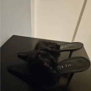 Anne Klein Black Mules with Kitten Heel