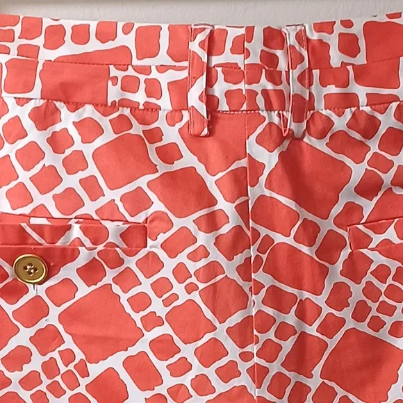 ANNIE GRIFFIN Geometric Diamond Print Luxury Designer Pocket Shorts NWT