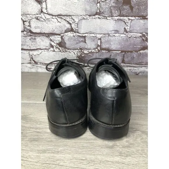 ANTHONY VEER Essentials Black Leather Goodyear Oxfords Cap Toe Shoes Men Sz 10M