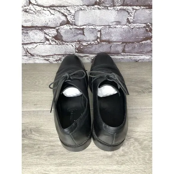 ANTHONY VEER Essentials Black Leather Goodyear Oxfords Cap Toe Shoes Men Sz 10M