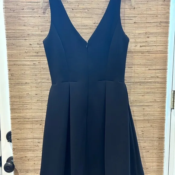 Anthropologie Ali Ro Navy Fit and Flare Pleated Dress Size 6 Ravine Flared Dress