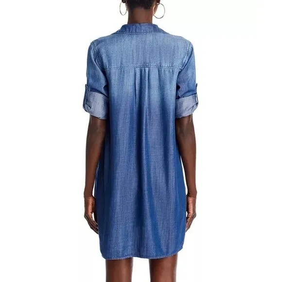 Anthropologie Cloth &amp; Stone Minimalist Coastal Elena Chambray Denim Dress S/M