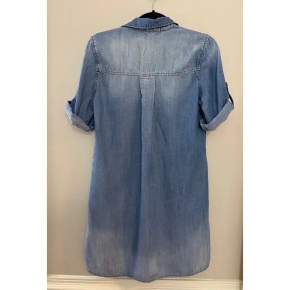 Anthropologie Cloth &amp; Stone Minimalist Coastal Elena Chambray Denim Dress S/M